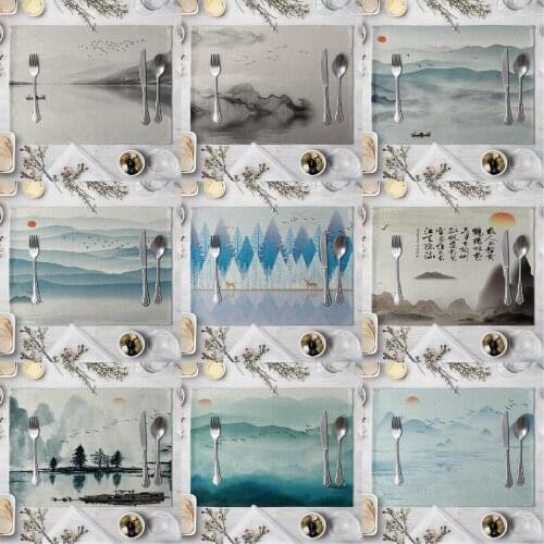 Mountain Placemat For Dining Table Coaster Sun Chinese Styles Home Decoration Accessories Modern Mat Pad