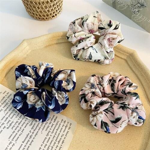 2020 Print Floral Oversize Hair Accessories Hair Ties Scrunchies Girls Rubber Band Elastic Hairband Ornaments Hair Gum Rope