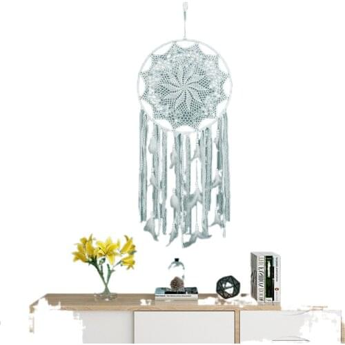 Girl Heart Dream Catcher National Feather Ornaments Lace Ribbons Feathers Girls Room Decor Dreamcatcher Wedding home decoration