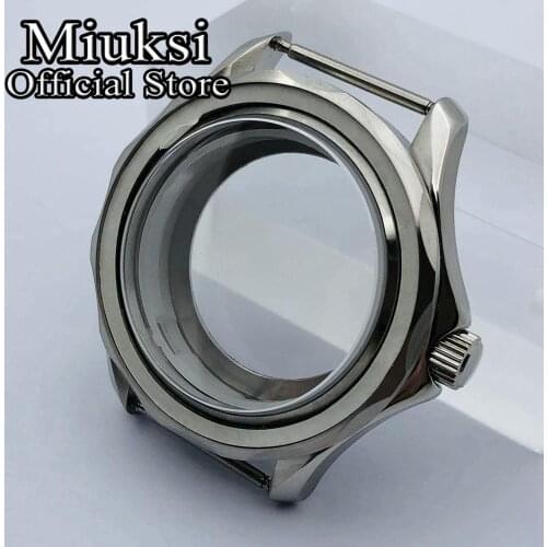 Miuksi 41mm silver sterile case sapphire glass fit NH35 NH36 ETA 2836 Mingzhu DG 2813 3804 Miyota 8205 8215 821A movement