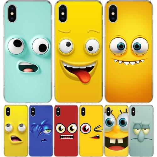 Funny Face Cute Silicon Phone Case For Apple IPhone 11 12 Pro X XR XS Max 7 8 6 6S Plus 7G 6G 5S SE + Pattern Cover Coque Shell