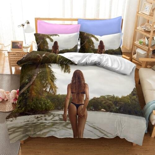 Sexy Buttocks Bikini Bedding Set Girl Back View Bedroom Decor Luxury Quilt Cover Fashion Duvet Cover Pillowcase