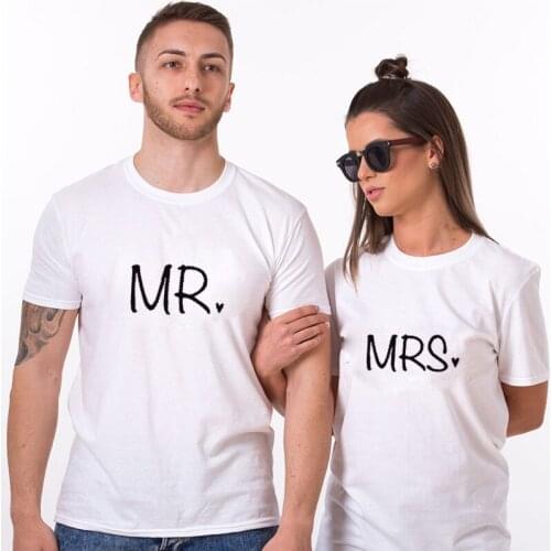 Funny Matching Summer Short Sleeve Tshirt Good Quality Top Tee T-shirts for Couple MR & MRS