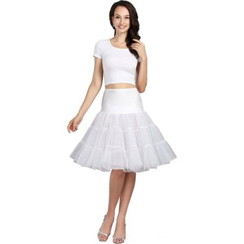 Wowbridal Short Organza Petticoat Crinoline Vintage Wedding Bridal Petticoat for Wedding Dresses Underskirt Rockabilly Tutu
