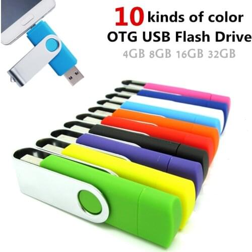 10 colors otg usb flash drive disk memory stick 16gb 32gb pendrive Pen drive personalizado android phone computer gift 4gb 8gb