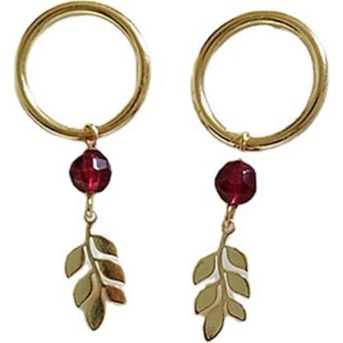 10 pair /lot fashion jewelry gold metal circle leaf earrings for women