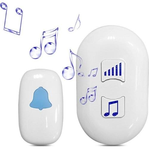 10 Pcs Wireless LED Doorbell with Remote Control 35 Tunes White Home Security Use Smart Door Bell