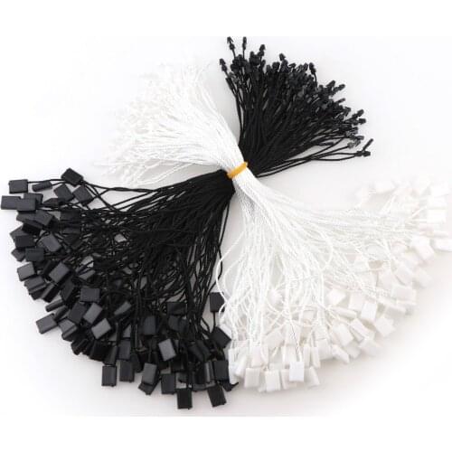 100Pcs/set 200mm Polyester Square Plastic Hanging Grain Primary Color Hemp Tag Rope Cards Hanging Tablet Garment Bag Tags Cards