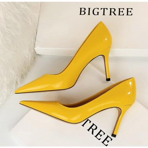 2020 New 8.5cm High thin Heels Women Pumps Pointed Toe Shallow Bridal Wedding Shoes Sexy Ladies Women Shoes Nude High Heels