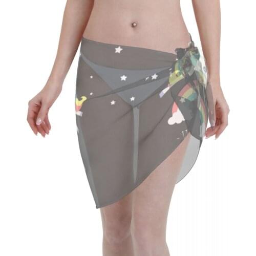 2021 Beach Bikini Cover Ups Wrap Skirt Birthday Unicorn Women Bathing Suit Sexy Swimsuit Beachwear