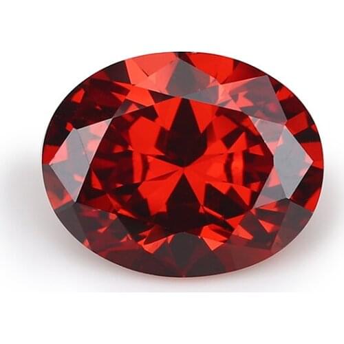 50PCS 2x3~13x18mm Oval Shape Brilliant Cut AAAAA Garnet Color Loose Cubic Zirconia Gems CZ Stone For Jewelry Diy