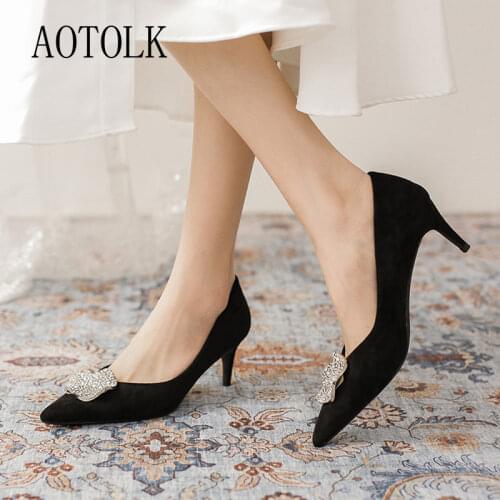 Замшевые туфли-лодочки AOTOLK China At AliExpress
