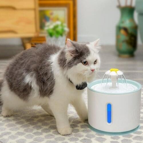 2.4L Automatic Cat Water Fountain with LED Light Electric USB For Pets Water Dispenser Cat Automatic Feeder Drink Filter 3 Style