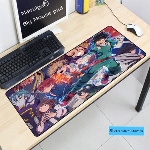Mairuige Free Shipping My Hero Academia Gaming Anime Large Mouse Pad Locking Edge Keyboard Desk Mat 30x80cm 40x90cm