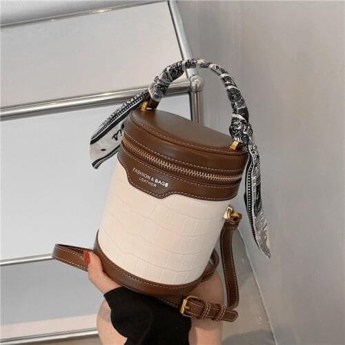 Burminsa Ribbon Cylinder Mini Purses And Handbags For Women Brand Designer Cellphone Bucket Ladies Shoulder Crossbody Bags 2021