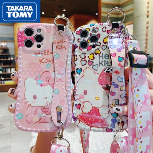 Takara Tomy Hellokitty Original Mobile Phone Shell for IPhone 7/8P/X/XR/XS/XSMAX/11/12PRO/12 Phone Couple Case Cover