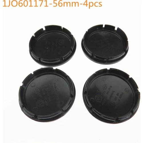 SCJYRXS Qty4 56mm Black Car Wheel Center Cap Hub Caps For Passat Eos Beetle Tiguan Rabbit Golf 2003-2010 1J0601171 1J0 601 171