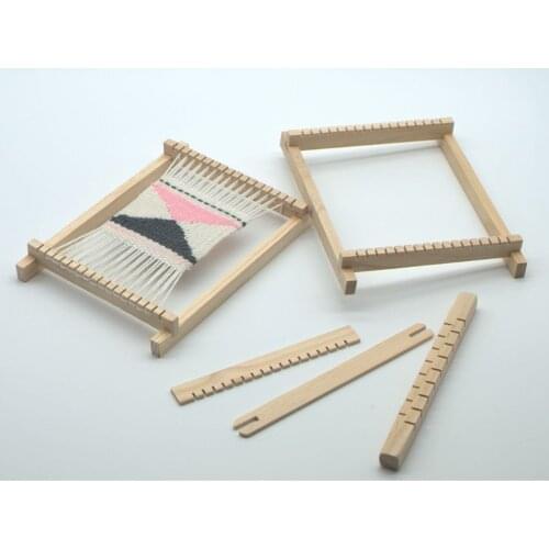 Children Kids Wooden Weaving Knitting Shuttle Loom Tapestry Hand-Knitted Machine DIY Craft Hand-Knitted Toy
