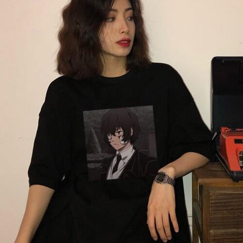 Bungo Stray Dogs Dazaiji anime print punk streetwear hip-hop women T-shirt Harajuku graphic T-shirt aesthetics Japan summer tops