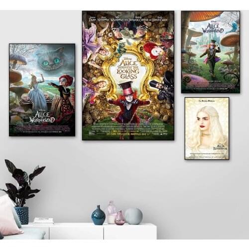 Alice In Wonderland Canvas Paintings Disney Popular Animation Posters and Print Wall Art Picture for Living Kids Room Home Decor
