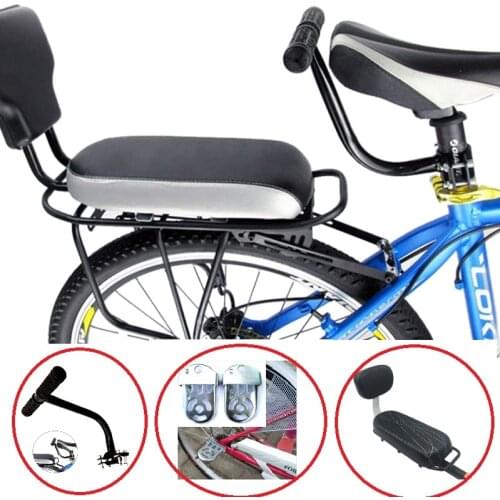 Kids Safety Cycling Seat Set Bike Back Seat Cushion Armrest Rear Feet Pedals Footrest+ Bicycle Back Seat + Chair Armrest