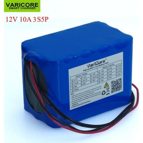 VariCore 100% New Protection Large capacity 12 V 10Ah 18650 lithium Rechargeable battery pack 12.6v 10000 mAh capacity