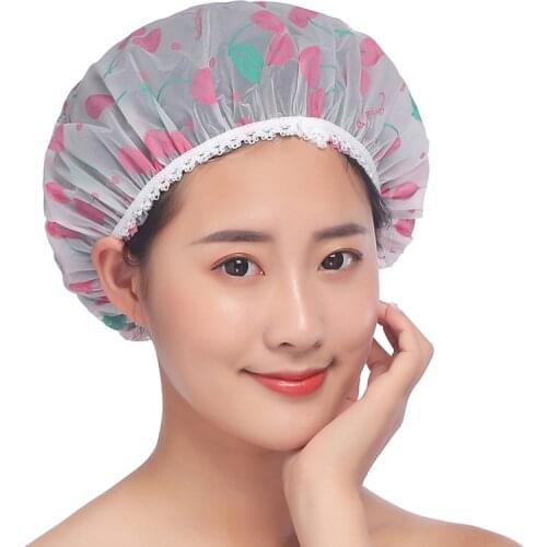 EVA new garden Thick waterproof high-grade matte printing Lace enlarge shower cap shower cap