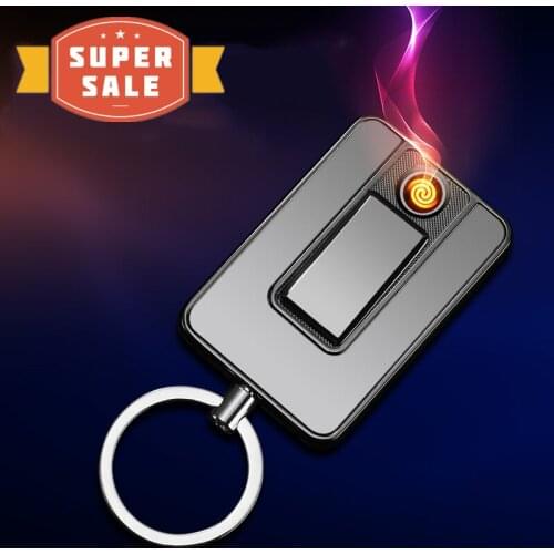 New Keychain Electric Lighter Windproof Flameless Portable Lighter Gift USB Rechargeable Lighter Suitable for Mens Gadgets