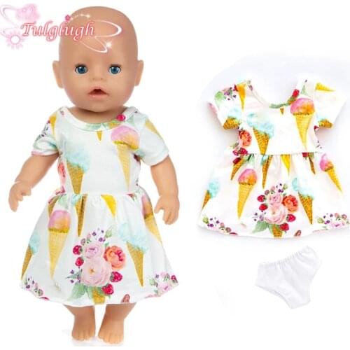 New Ice cream skirt and underpants wear Fit 43cm Baby Doll 17 Inch Reborn Baby Doll Clothes For Baby Birthday Festival Gift