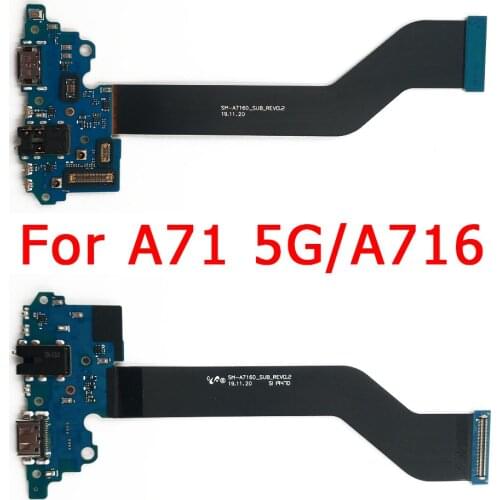 Original USB Charge Board for Samsung Galaxy A71 5G Charging Port For A716 PCB Dock Connector Flex Cable Replacement Spare Parts