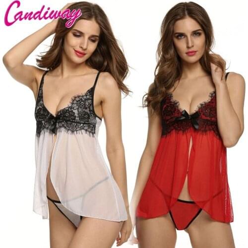 Sexy lace mini dress Nightdress babydoll erotic open cup see though hot gowns underwear costume g-strings sex Sleepwear