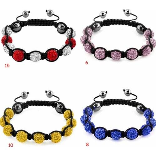Shamballa Bead Clay Disco Crech Crystal Women Friendship Bracelects Ladies Ball