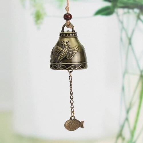 Ancient Metal Wind Chimes Bells Chinese Dragon Buddha Fengshui Lucky Windchime Hanging Ornament for Window Garden Outdoor Decor