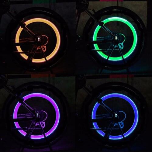 Super Power Lights Tire Lamp resistant Multicolor Bike Bicycle Accessories Supplies Neon Strobe LED Tire Valve Caps #272208