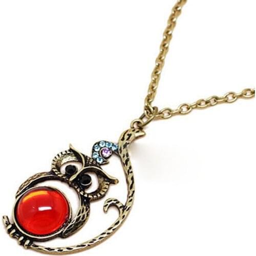 Cute Girls Vintage Owl Pendant Necklace For Women Retro Lovely Owl Choker Chain Necklace Female Jewelry Party Gift