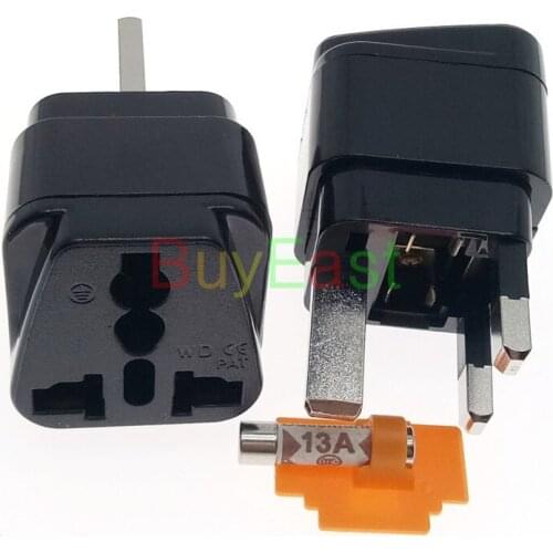 1 PCS) UK Malaysia Ireland Britis Travel Adapter Type G Outlet BS1363 13 Amp Fused Convert /AU/China/EU/US/UK Plug Black