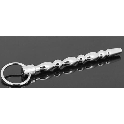 130mm long beaded urethral sounds dilator penis sounding insert rod stainless steel cock plug male chastity urethra sex toys