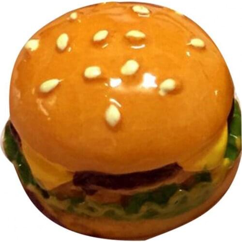 5Pcs Mini Resin Simulation Hamburger Fake Food Accessory Doll House Play Toys Accessories Decoration DIY Material Crafts Gift
