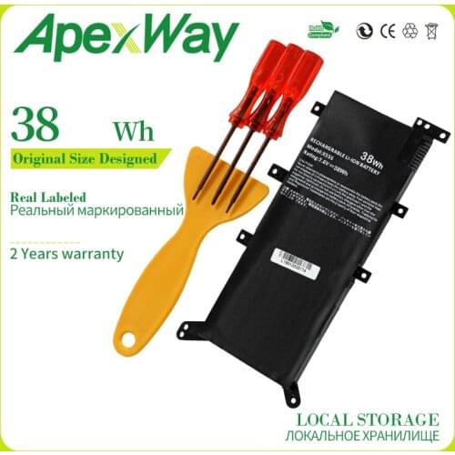 7.6V 38WH Apexway C21N1347 Laptop Battery For ASUS X554L X555 X555L X555LA X555LD X555LN X555MA 2ICP4/63/134 Screwdriver Battery