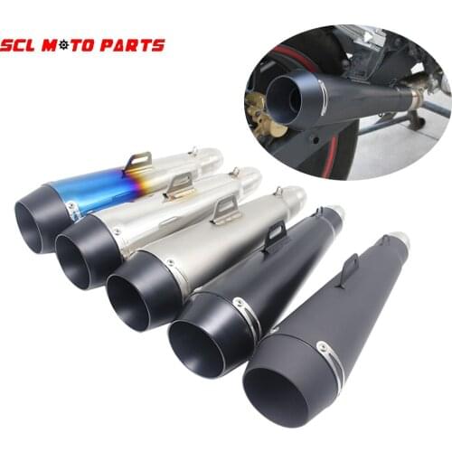 ALconstar-Racing Motorcycle Exhaust Muffler 51mm Universal Modified Exhaust Stainless Steel Fit Most Motorbike Dirt Bike ATV