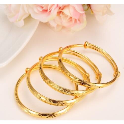Bangrui (One Piece) Wholesale Fashion Dubai Bangle Jewelry Gold Color Ethiopian Bracelet for Women Africa Arab Items