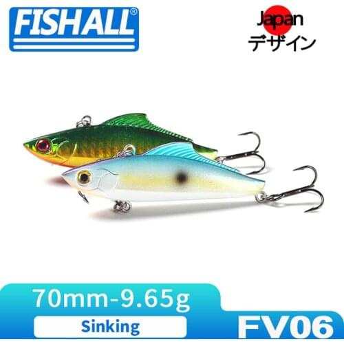 Fishall Scaleless 70S Sinking Vibration 70mm 10g Hard Plastic Wobbler Bait For Bass Pike With Fin