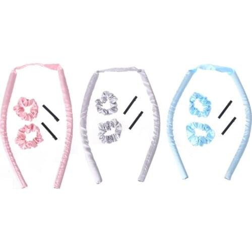 Heatless Hair Curlers for Long Hair Curling Rod Headband No Heat Rollers with Clips Women Sleeping DIY Styling Tools