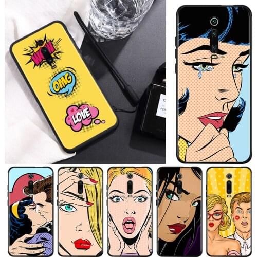 Hot POP Art For Xiaomi Redmi 9T 9I 9AT 9A 9C 9 8A 8 7A 7 6A 6 5A 5 4X PRO Prime Plus Black Soft Phone Case