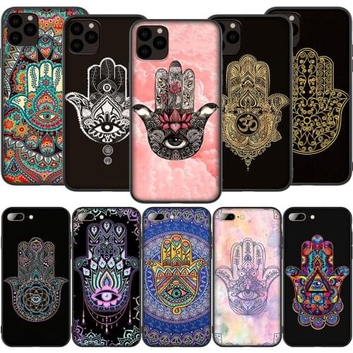 T90 Hamsa Hand of Fatima Silicone Soft Case for iPhone 12 Mini 11 Pro XS Max XR X 8 7 6 6S Plus 5 5S SE 2020