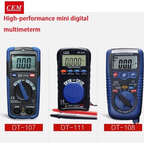 CEM Digital Multimeter DT-107/DT-111/DT-118 Auto Measurement 3 in 1 E-Testers Type Full Protection Pocket Type NCV Non-contact