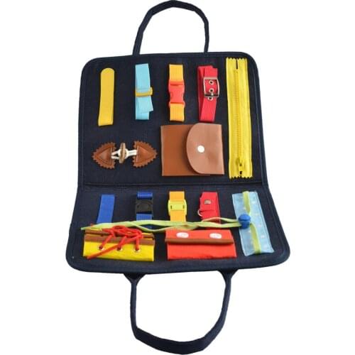 Montessori ChildrenS Teaching Aids Dressing Buckle Busy Board Learning Board Intellectual Toys Develops Basic Skills For Kids