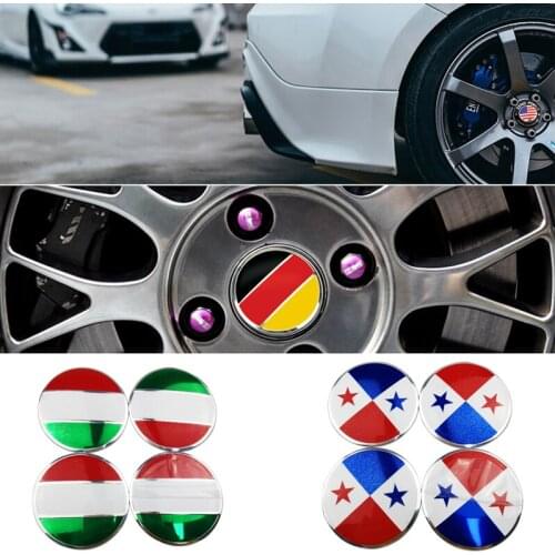 For Italy Flag Wheel Hub Stickers for Fiat 500 Volvo V70 Mercedes W205 Peugeot Volkswagen Jeep KIA Rim Center Caps Car-styling