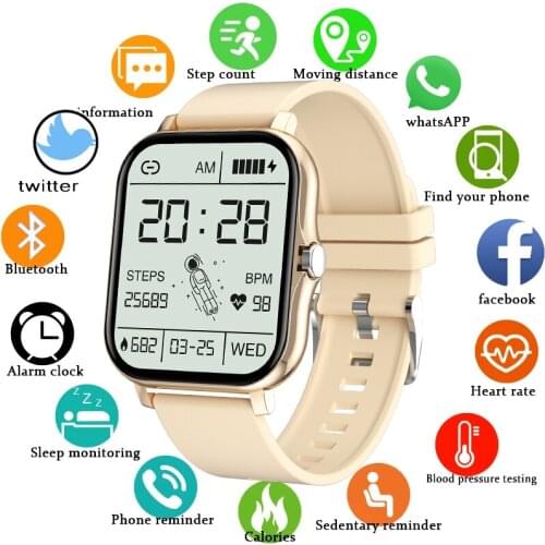 GEJIAN Bluetooth Call Smart Watch Women Smartwatch Men Fitness Tracker Waterproof 1.69 inch touch screen For Xiaomi Android iOS