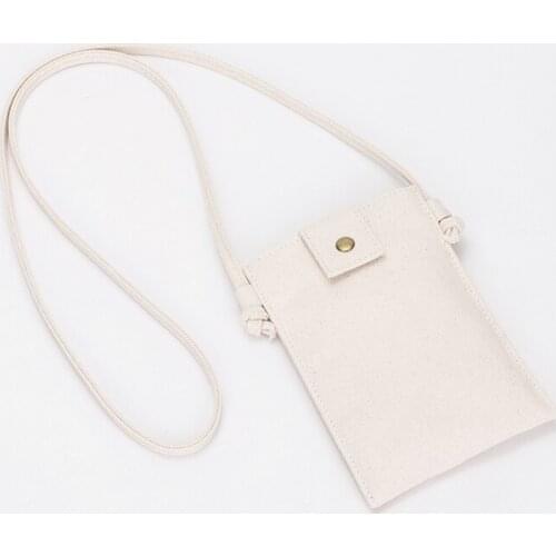 Canvas mobile phone bag female small bag portable coin purse cloth bag Korean vertical mini crossbody small bag